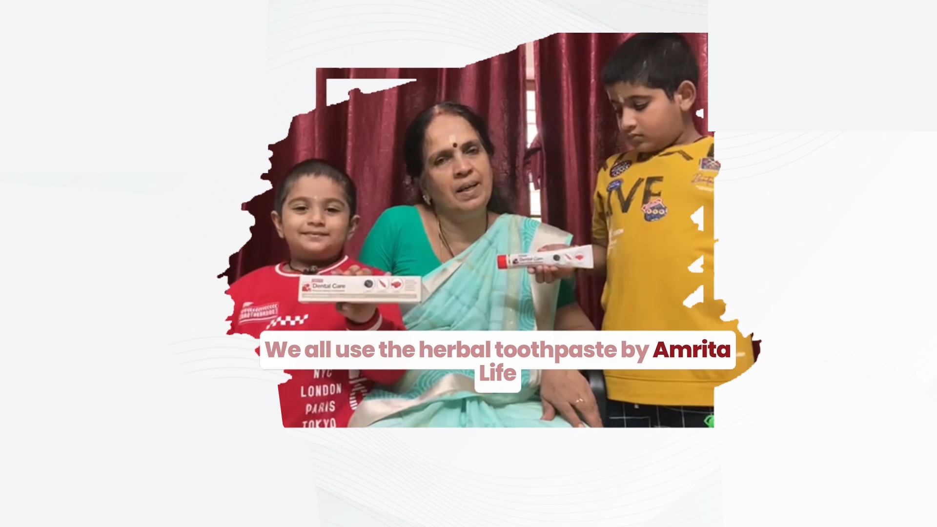 Unni Kuttan and family with Amrita Dental Care tubes